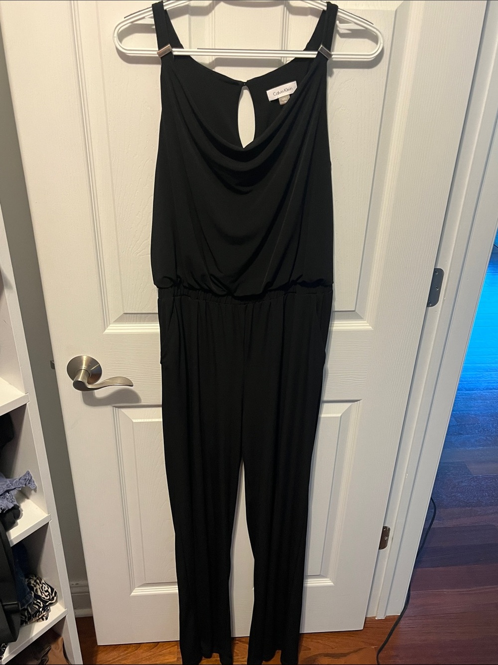 Calvin Klein Black Sleeveless Wide-Leg Jumpsuit
